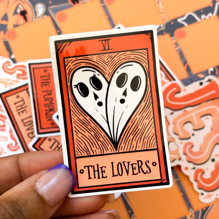 The lovers tarot Halloween vinyl sticker