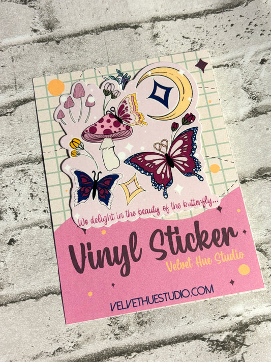 Cottagecore butterflies vinyl sticker