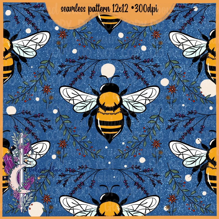 All the Bees seamless & PNG