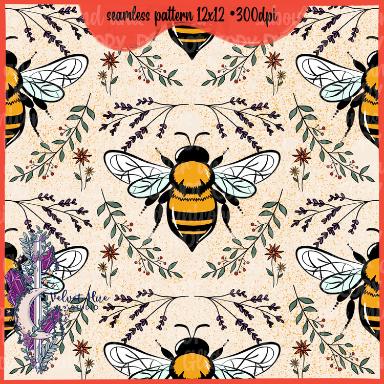 All the Bees seamless & PNG