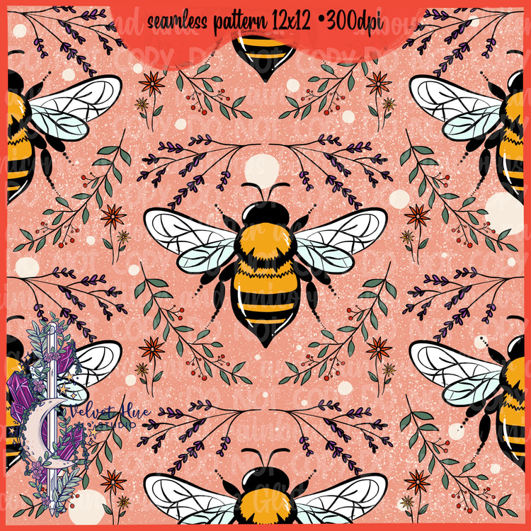 All the Bees seamless & PNG