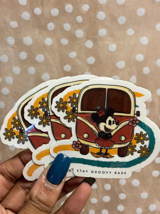 Stay Groovy Babe Mouse Vinyl Sticker