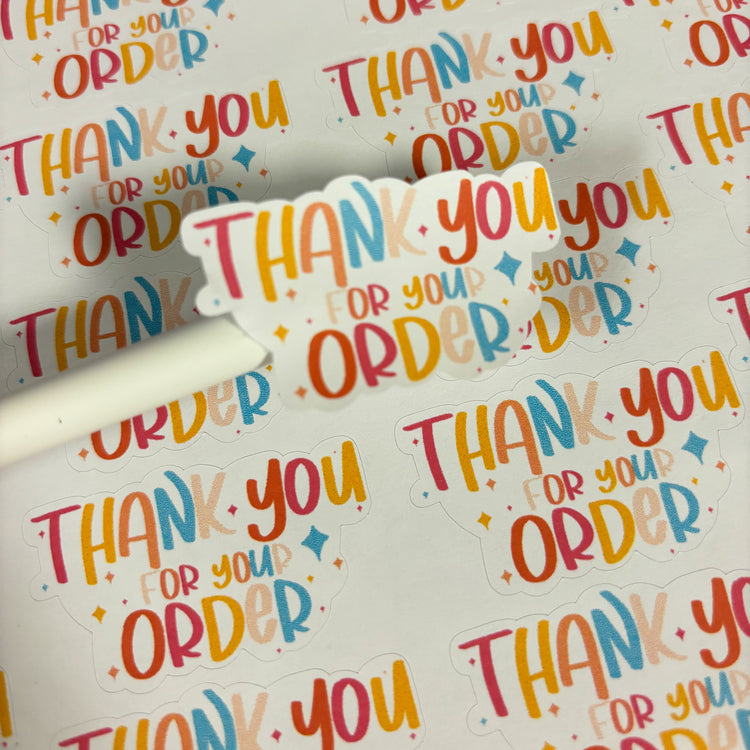 Thank you for your order colorful sticker sheet