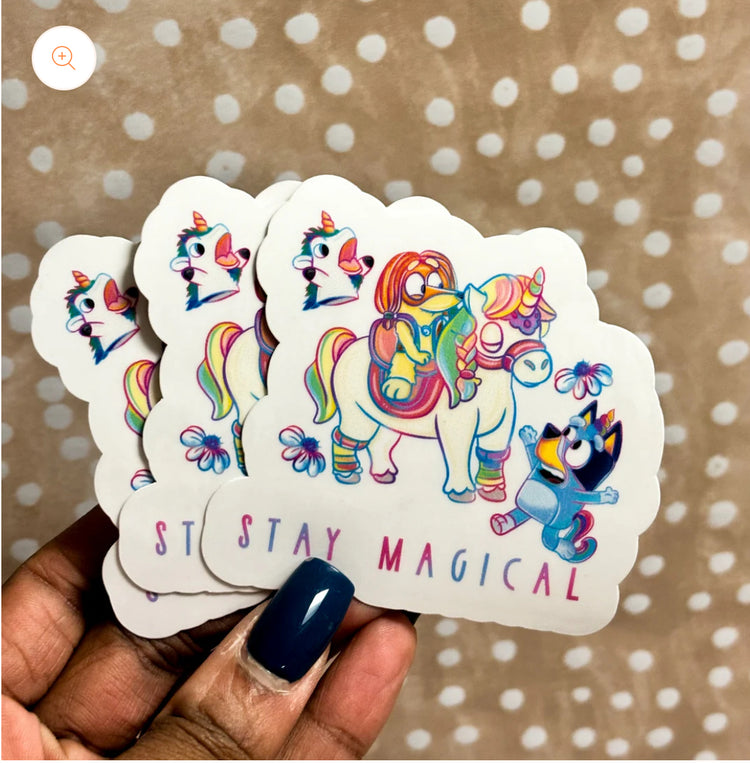 Stay Magical Blue Dog sticker sheet