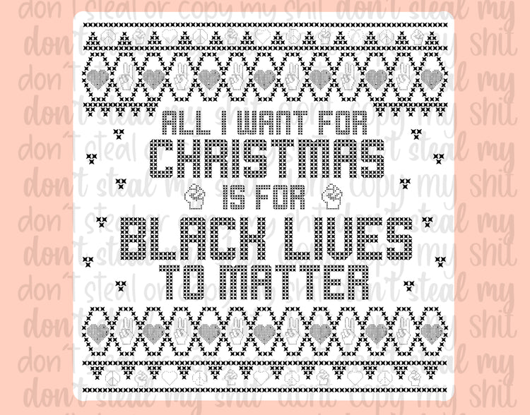 Black Lives Matter Christmas Vinyl Sticker