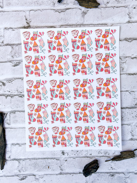 Holiday Stockings Sticker Sheet