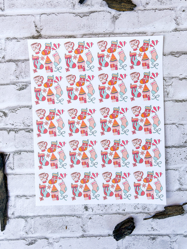 Holiday Stockings Sticker Sheet