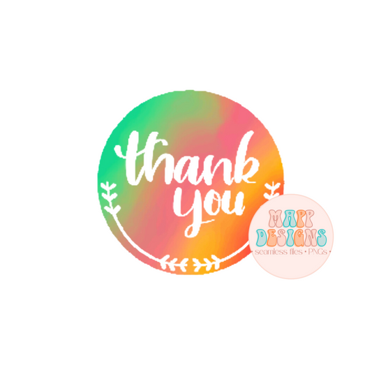 Thank You Starburst Circle Sticker Sheet