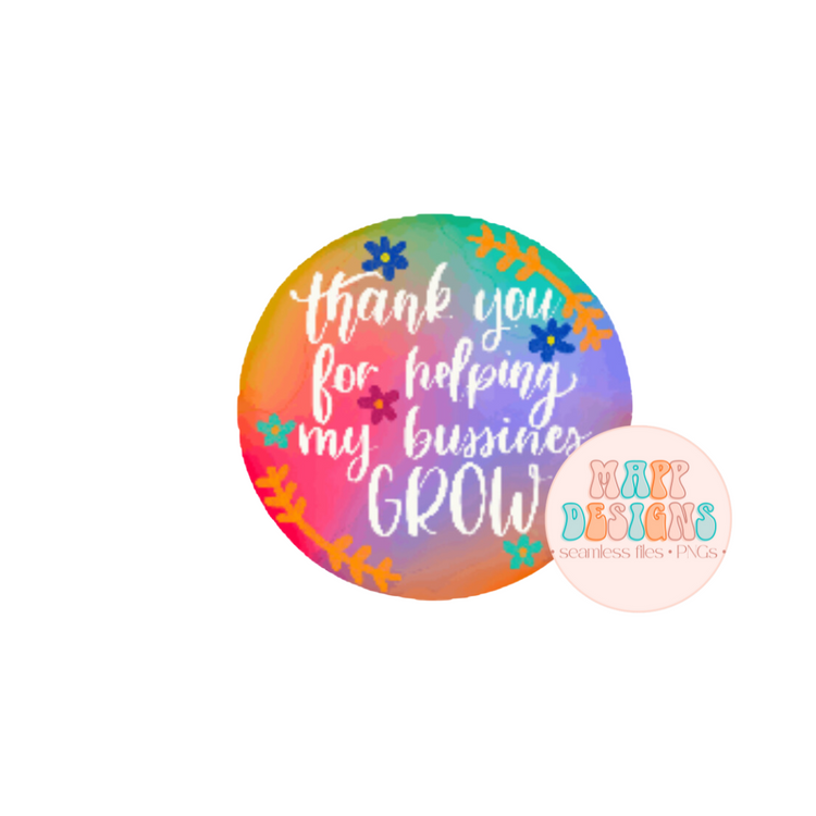 Thank You for Helping My Business Grow Circle Sticker Sheet