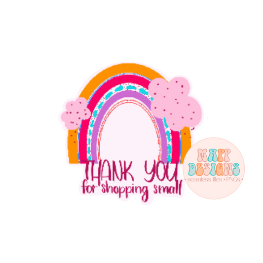 Thank You for Shopping Small Rainbow Sticker Sheet