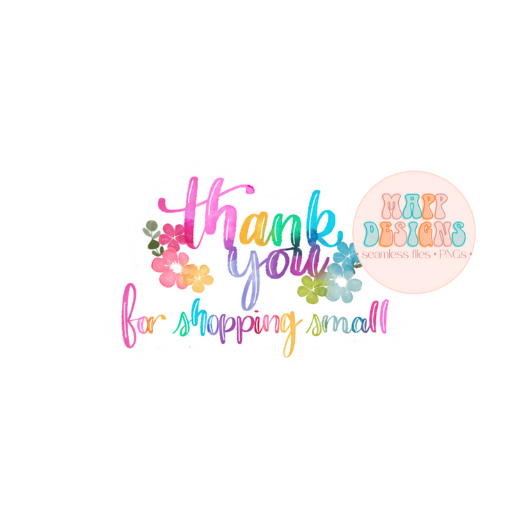 Watercolor Thank You for Shopping Small Sticker Sheet