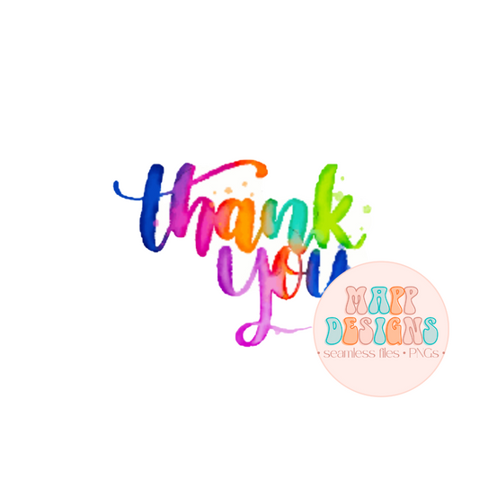 Watercolor Thank You Sticker