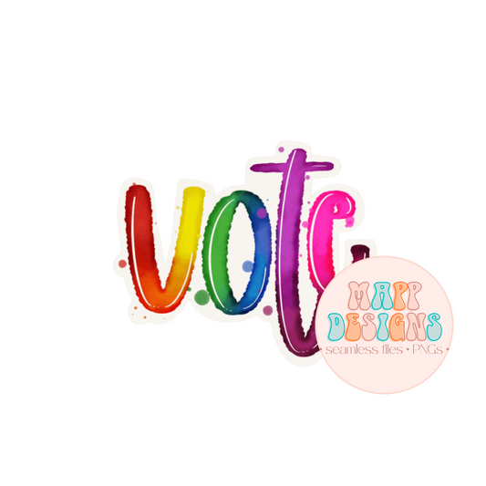 Vote Rainbow Vinyl Sticker