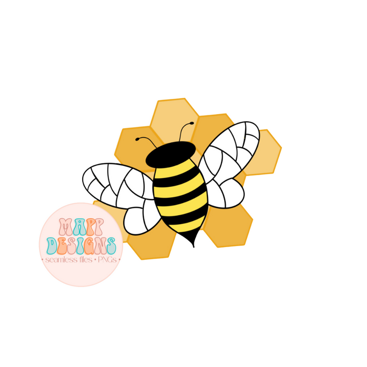 Bee on HoneyComb Vinyl Sticker