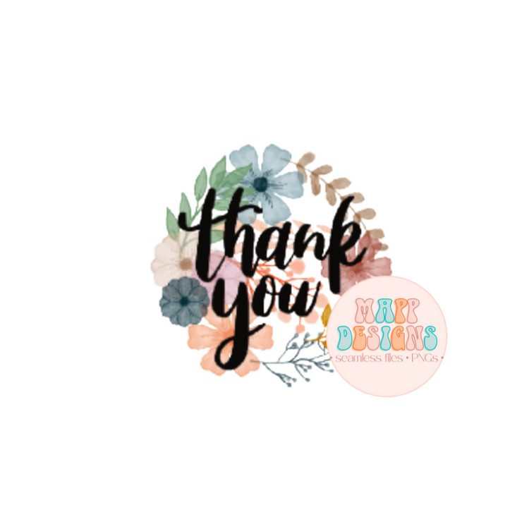 Thank You Floral Sticker Sheet